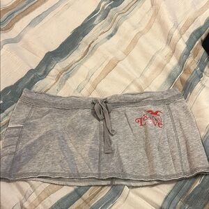 Hollister Gray Mini Skirt with red Logo